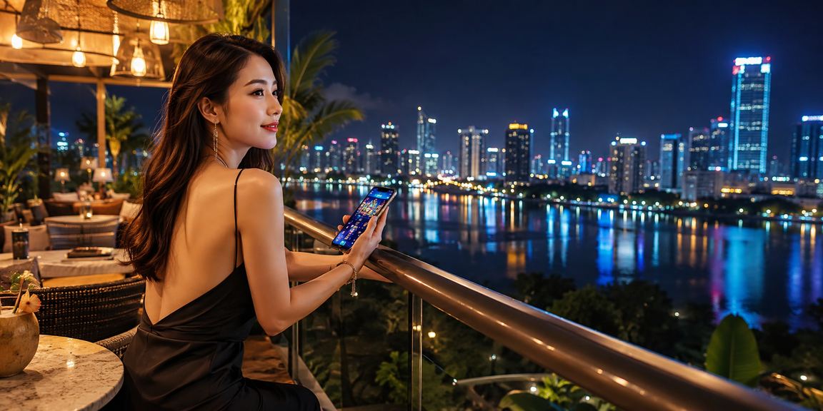 Người dùng ở Hà Nội xem thông tin giải trí trên điện thoại tại quán cà phê